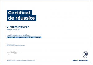 certif Git & GitHub Vincent Nguyen