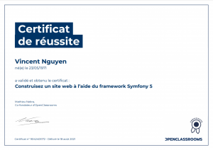 certif Symfony 5 Vincent Nguyen